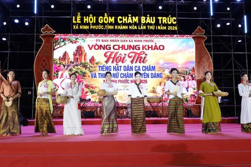 Vòng chung khảo Hội thi Tiếng hát dân ca Chăm và Thiếu nữ Chăm duyên dáng xã Ninh Phước năm 2026