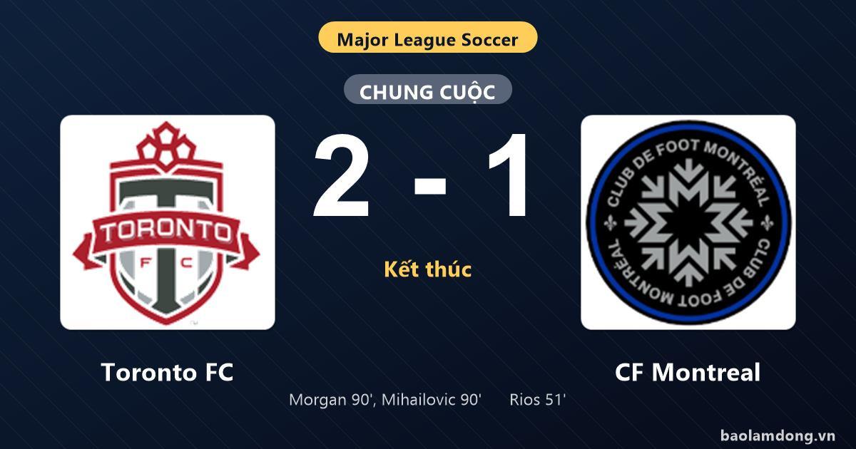 Thống kê trận đấu Toronto FC 2-1 CF Montreal: Toronto FC ngược dòng ngoạn mục