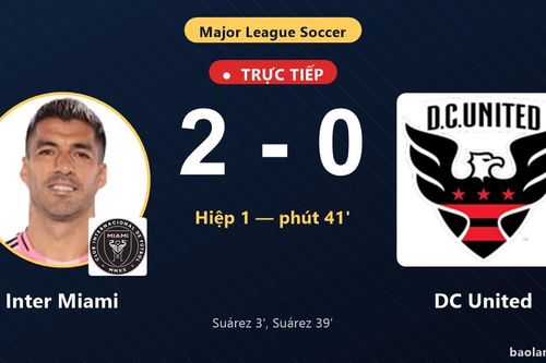 TRỰC TIẾPTrực tiếp Inter Miami vs DC United: Hết hiệp 1, Inter Miami dẫn 2-0