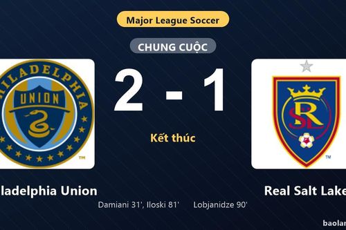 Thống kê trận đấu Philadelphia Union 2-1 Real Salt Lake: Milan Iloski tỏa sáng, Philadelphia Union giành trọn 3 điểm