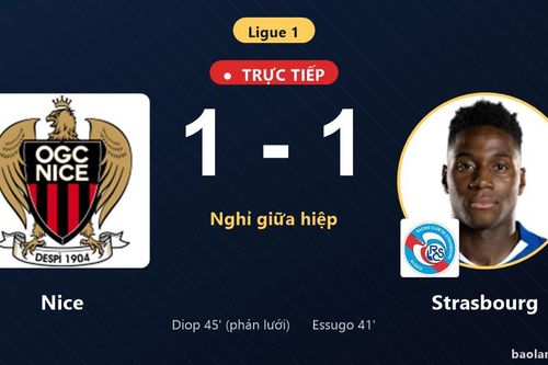 TRỰC TIẾPTrực tiếp Nice vs Strasbourg: Hết hiệp 1, hòa 1-1