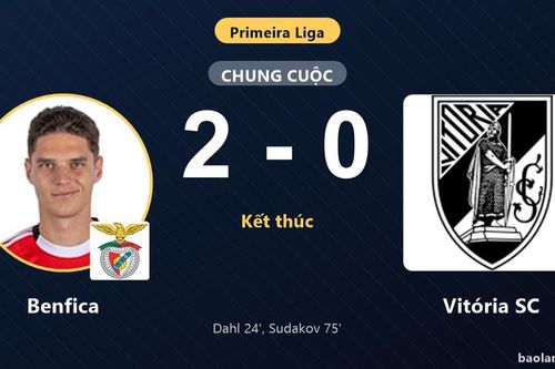 Hạ Vitória SC 2-0, Benfica vững vàng top 4 trong khi đối thủ chìm sâu nhóm cuối