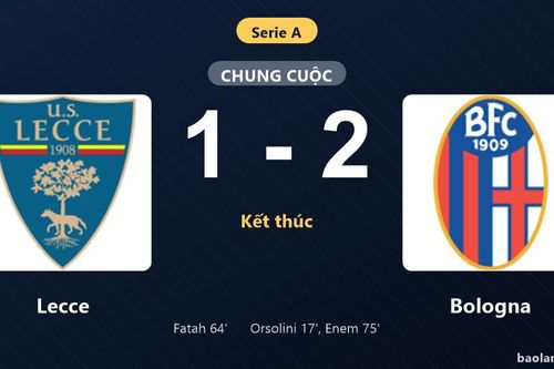 Thống kê trận đấu Lecce 1-2 Bologna: Jay Enem tỏa sáng, Bologna giành trọn 3 điểm