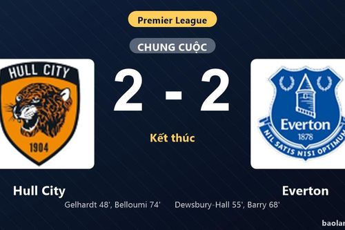 Thống kê trận đấu Hull City 2-2 Everton: Màn rượt đuổi tỷ số mãn nhãn
