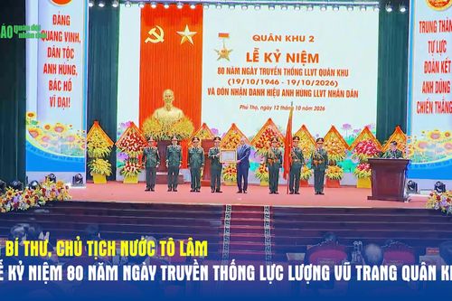 Tổng Bí thư, Chủ tịch nước Tô Lâm dự Lễ kỷ niệm 80 năm Ngày truyền thống Lực lượng vũ trang Quân khu 2