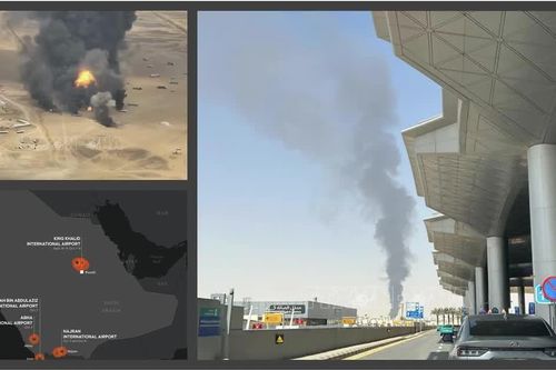 Sân bay Riyadh bị tấn công dồn dập, Anh nêu 5 quốc gia có thể đi đường bộ để rời Saudi Arabia