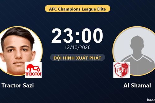 TRỰC TIẾPTrực tiếp Tractor Sazi vs Al Shamal: Đội hình xuất phát