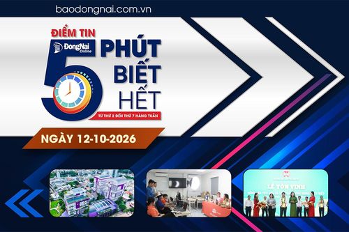Điểm tin '5 phút biết hết' sáng 12-10: 180 học sinh thành phố Đồng Nai dự thi học sinh giỏi quốc gia năm học 2026-2027