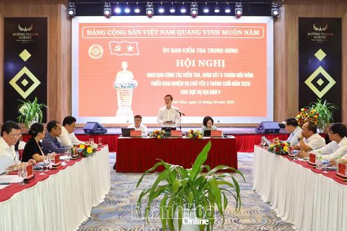 Hội nghị giao ban công tác kiểm tra, giám sát 9 tháng năm 2026 khu vực Vụ Địa bàn V theo dõi