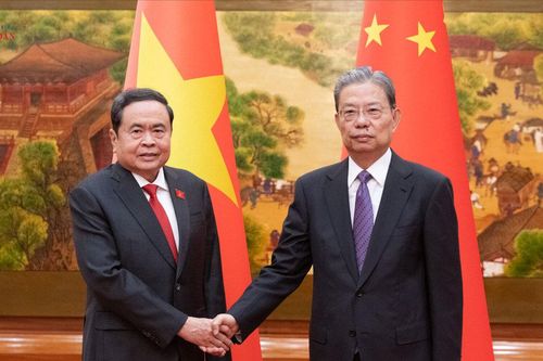 Chủ tịch Quốc hội Trần Thanh Mẫn hội đàm với Ủy viên trưởng Ủy ban Thường vụ Nhân đại toàn quốc Trung Quốc Triệu Lạc Tế