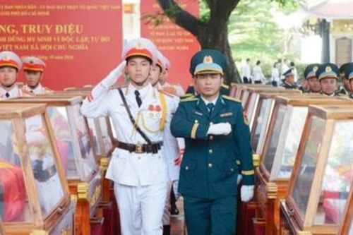 Trang nghiêm buổi tổng duyệt Lễ viếng, truy điệu và an táng 731 hài cốt liệt sĩ tại TPHCM