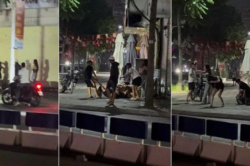 Nhóm nam nữ lao vào hỗn chiến giữa đêm, náo loạn ngã tư chợ Ngọc Thụy
