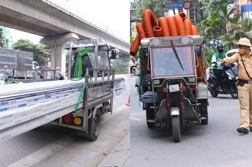 Xử lý xe ba bánh chở hàng cồng kềnh vào nội thành Hà Nội