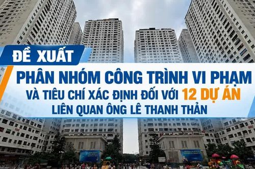 [Infographic] Đề xuất phân nhóm công trình vi phạm và tiêu chí xác định đối với 12 dự án liên quan ông Lê Thanh Thản