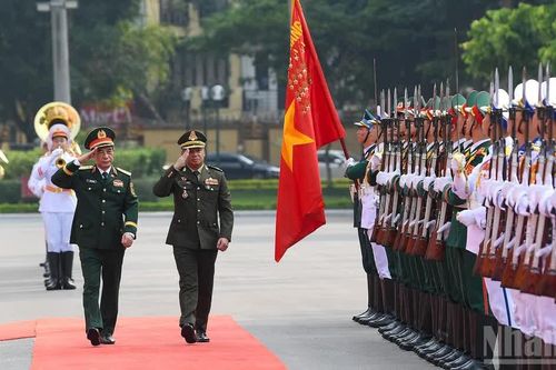 [Ảnh] Đại tướng Phan Văn Giang đón Bộ trưởng Quốc phòng Campuchia thăm chính thức Việt Nam