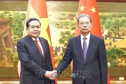Chủ tịch Quốc hội Trần Thanh Mẫn hội đàm với Ủy viên trưởng Nhân đại toàn quốc Trung Quốc Triệu Lạc Tế