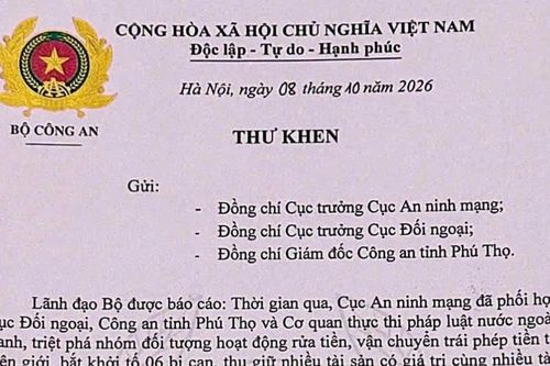 Bộ Công an gửi thư khen các đơn vị phá đường dây rửa tiền xuyên quốc gia 117 tỷ đồng
