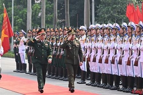 Đại tướng Phan Văn Giang chủ trì lễ đón Bộ trưởng Bộ Quốc phòng Campuchia