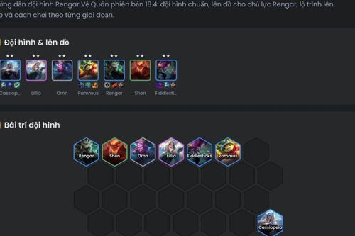 Cách chơi đội hình Rengar Vệ Quân ĐTCL patch 18.4 chi tiết từ A-Z