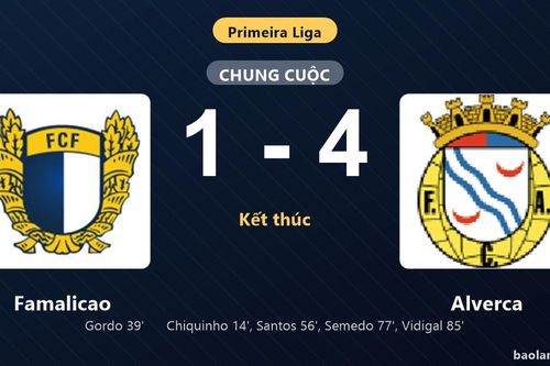 Thống kê trận đấu Famalicao 1-4 Alverca: Alverca thắng đậm thuyết phục