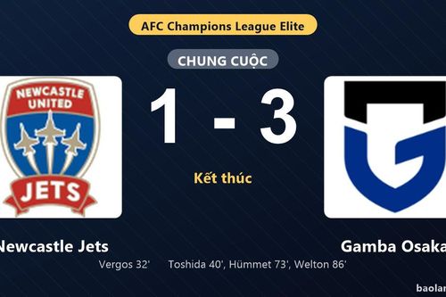 Thống kê trận đấu Newcastle Jets 1-3 Gamba Osaka: Gamba Osaka ngược dòng ngoạn mục