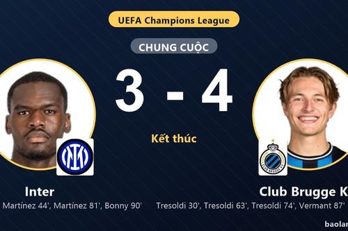 Rượt đuổi bất thành trước Club Brugge KV, Inter nhận thất bại cay đắng tại San Siro