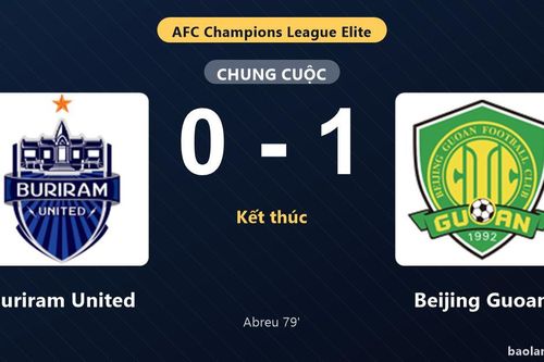 Thống kê trận đấu Buriram United 0-1 Beijing Guoan: Fabio Abreu tỏa sáng, Beijing Guoan giành trọn 3 điểm