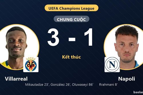 Ngược dòng đánh bại Napoli 3-1, Villarreal đẩy đối thủ lún sâu vào khủng hoảng