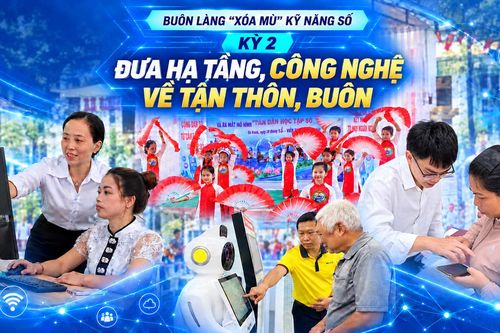 'Xóa mù' kỹ năng số: Đưa hạ tầng, công nghệ về tận thôn, buôn