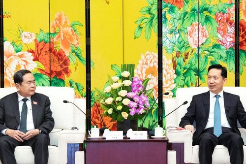 Chủ tịch Quốc hội Trần Thanh Mẫn tiếp Bí thư Tỉnh ủy Thiểm Tây, Trung Quốc