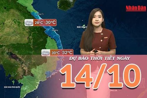 [Video] Dự báo thời tiết ngày 14/10/2026: Bắc Bộ có nắng, Trung Bộ mưa giảm, Nam Bộ chiều tối có dông