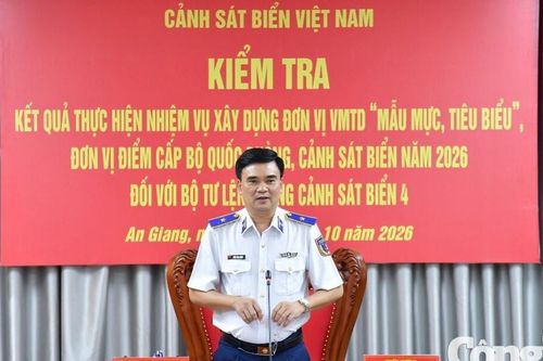Kiểm tra xây dựng đơn vị điểm cấp Bộ Quốc phòng tại BTL Vùng Cảnh sát biển 4