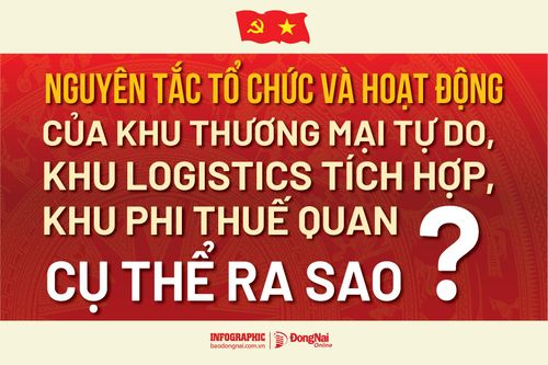 [Infographic] Nguyên tắc tổ chức và hoạt động của khu thương mại tự do, khu logistics tích hợp, khu phi thuế quan cụ thể ra sao?