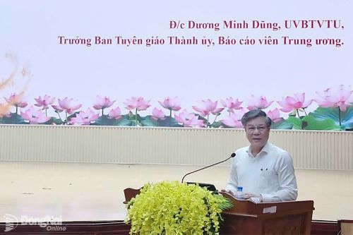 Trưởng ban Tuyên giáo Thành ủy thông tin thời sự đến cán bộ, đảng viên phường Phước Bình