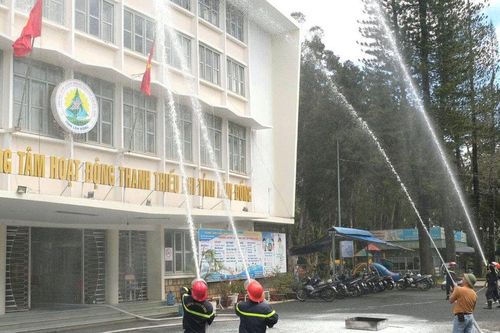 Thực tập phương án chữa cháy tại Trung tâm Hoạt động Thanh thiếu nhi tỉnh Lâm Đồng