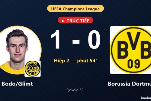 TRỰC TIẾPTrực tiếp Bodo/Glimt vs Borussia Dortmund: Bodo/Glimt mở tỷ số