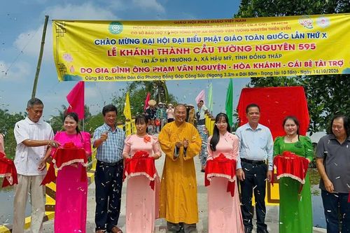 Chùa Tường Nguyên khánh thành cầu bê-tông số 595 tại tỉnh Đồng Tháp