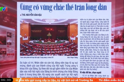 Điểm báo VTV1: Củng cố vững chắc thế trận lòng dân