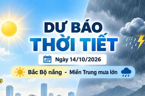 Thời tiết hôm nay 14/10: Bắc Bộ nắng, miền Trung có nơi mưa trên 80mm