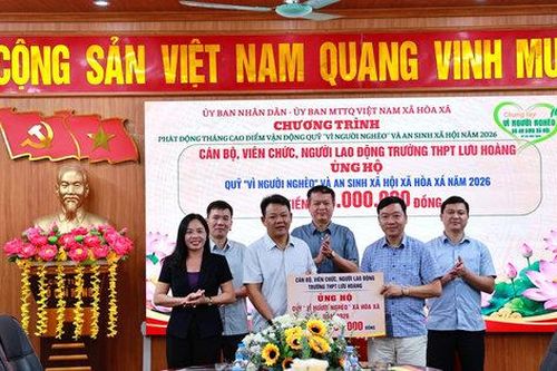 Xã Hòa Xá: Gần 600 triệu đồng đăng ký ủng hộ Quỹ 'Vì người nghèo' năm 2026