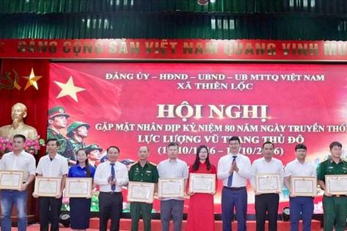 Xã Thiên Lộc gặp mặt kỷ niệm 80 năm Ngày truyền thống Lực lượng vũ trang Thủ đô