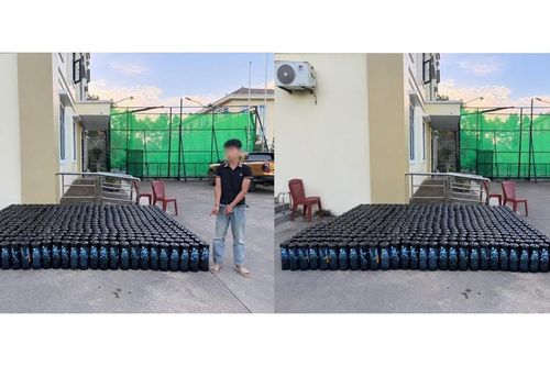 Phát hiện hơn 500 bình nghi chứa khí cười gần biên giới Quảng Ninh