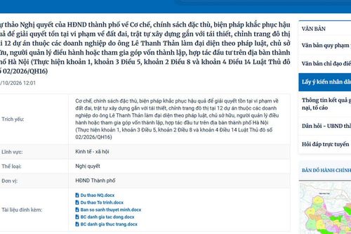 Danh sách 12 dự án của ông Lê Thanh Thản đang được TP Hà Nội lấy ý kiến người dân