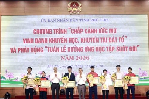 Phú Thọ vinh danh khuyến học, khuyến tài và phát động học tập suốt đời năm 2026