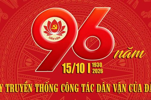 Kỷ niệm 96 năm ngày truyền thống công tác dân vận của Đảng (15/10/1930 - 15/10/2026):Phát huy truyền thống, triển khai hiệu quả nhiệm vụ trong mô hình mới