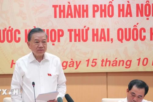 Tổng Bí thư, Chủ tịch nước Tô Lâm dự buổi làm việc chuẩn bị Kỳ họp thứ Hai, Quốc hội khóa XVI của Đoàn đại biểu Quốc hội Hà Nội