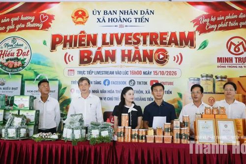 Xã Hoằng Tiến đưa sản phẩm OCOP lên nền tảng số