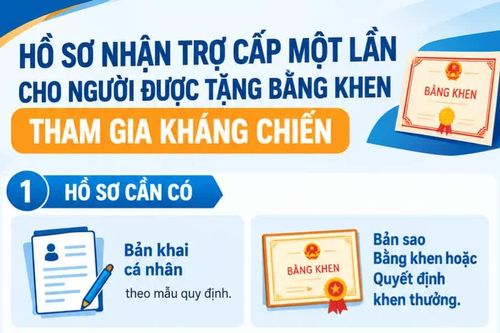 Infographic Người được tặng bằng khen tham gia kháng chiến cần giấy tờ gì để nhận trợ cấp một lần?