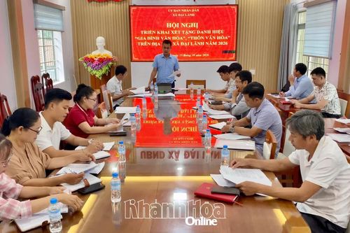 Xã Đại Lãnh triển khai xét tặng danh hiệu gia đình, thôn văn hóa năm 2026