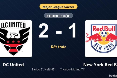 Thống kê trận đấu DC United 2-1 New York Red Bulls: Silvan Hefti tỏa sáng, DC United giành trọn 3 điểm